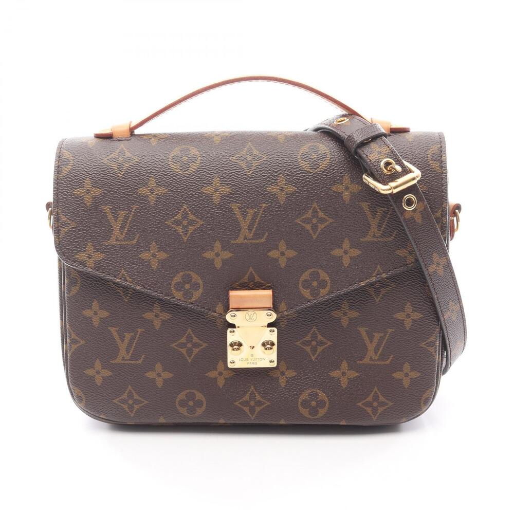 Louis Vuitton Pochette Metis Handbag Canvas Leather Monogram Brown